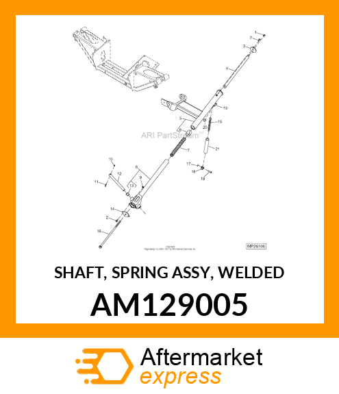 SHAFT, SPRING ASSY, WELDED AM129005