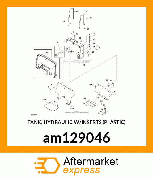 TANK, HYDRAULIC W/INSERTS (PLASTIC) am129046