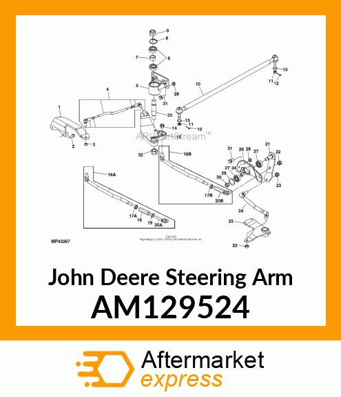 STEERING ARM, ARM, VERT. STEERING AM129524
