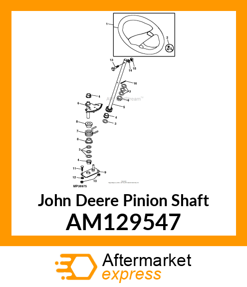 PINION SHAFT, SHAFT, STEERING PINIO AM129547
