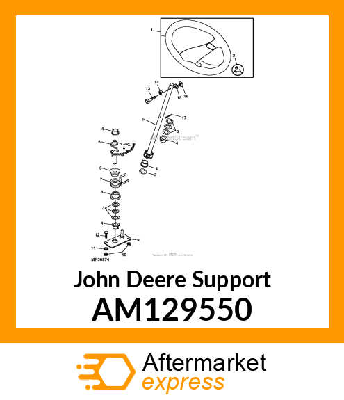 SUPPORT, SUPPORT, STEER WELDMENT AM129550