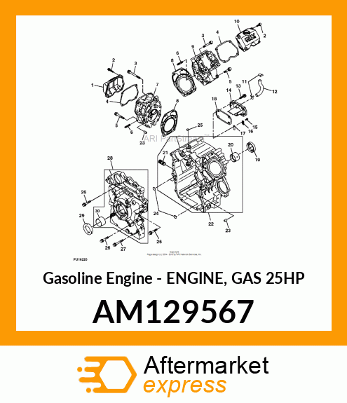 Gasoline Engine - ENGINE, GAS 25HP AM129567