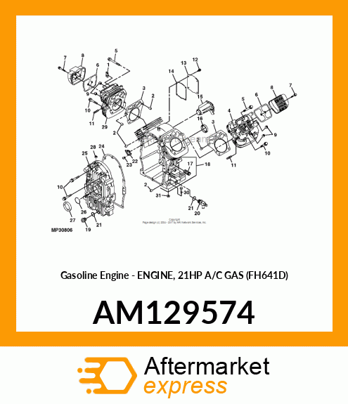 Gasoline Engine - ENGINE, 21HP A/C GAS (FH641D) AM129574