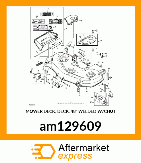 MOWER DECK, DECK, 48" WELDED W/CHUT am129609