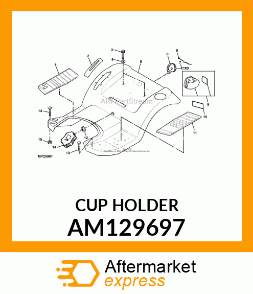 HOLDER, CUP W/ADHESIVE AM129697