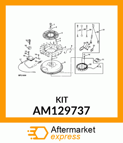 Stator Kit - KIT, STATOR, 15AMP AM129737