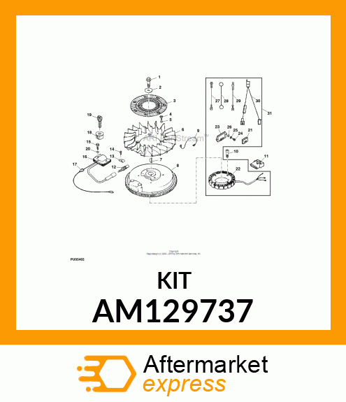 Stator Kit - KIT, STATOR, 15AMP AM129737