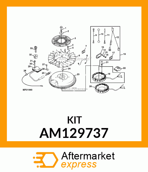 Stator Kit - KIT, STATOR, 15AMP AM129737