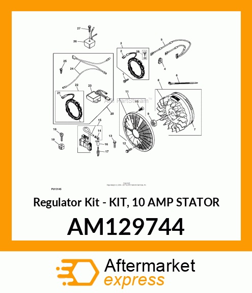 Regulator Kit - KIT, 10 AMP STATOR AM129744