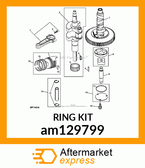 PISTON, PISTON ASSY (STANDARD) am129799