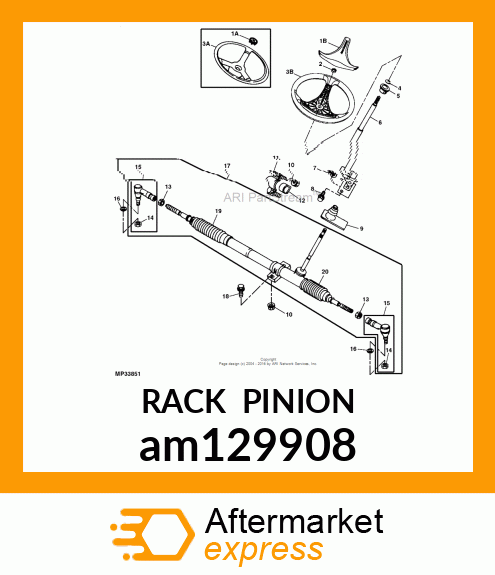 RACK amp; PINION W/TIE ROD END am129908