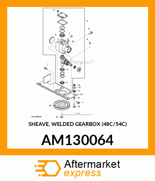 SHEAVE, WELDED GEARBOX (48C/54C) AM130064