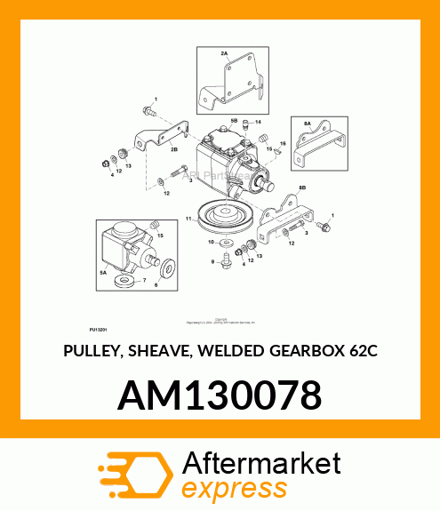 PULLEY, SHEAVE, WELDED GEARBOX 62C AM130078