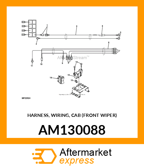 HARNESS, WIRING, CAB (FRONT WIPER) AM130088