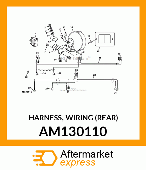 HARNESS, WIRING (REAR) AM130110