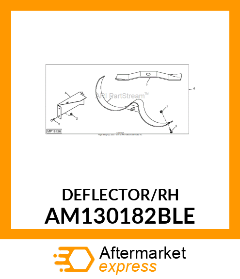DEFLECTOR, WELDED RH (60" MULCH) AM130182BLE
