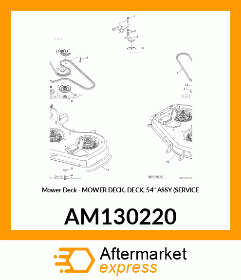 Mower Deck - MOWER DECK, DECK, 54" ASSY (SERVICE AM130220