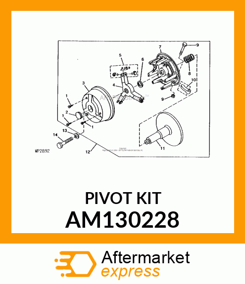 KIT,PIVOT BOLT(D W/WASHRS) AM130228