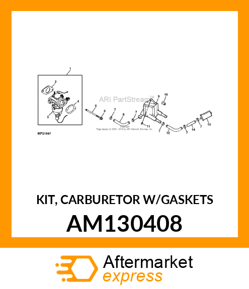 KIT, CARBURETOR W/GASKETS AM130408