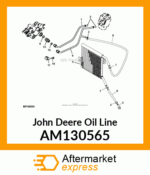 TUBE, HYDRAULIC OIL (STEER TO SCV) AM130565