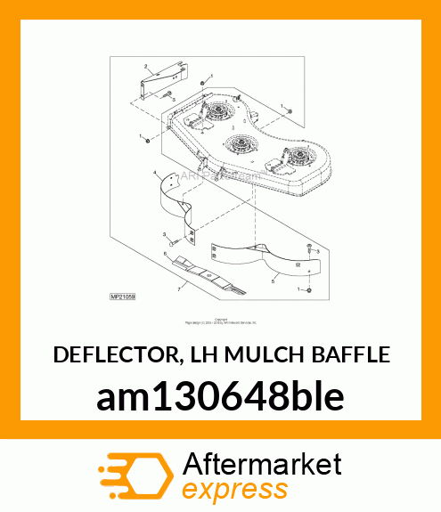 DEFLECTOR, LH MULCH BAFFLE am130648ble