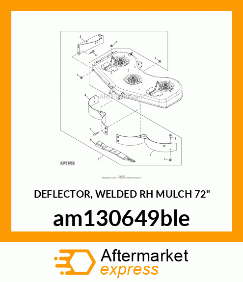 DEFLECTOR, WELDED RH MULCH 72" am130649ble