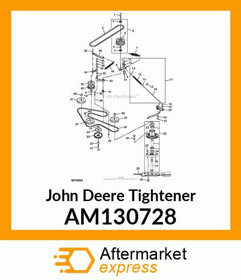 TENSIONER, ASSEMBLED 48C DECK SERV AM130728