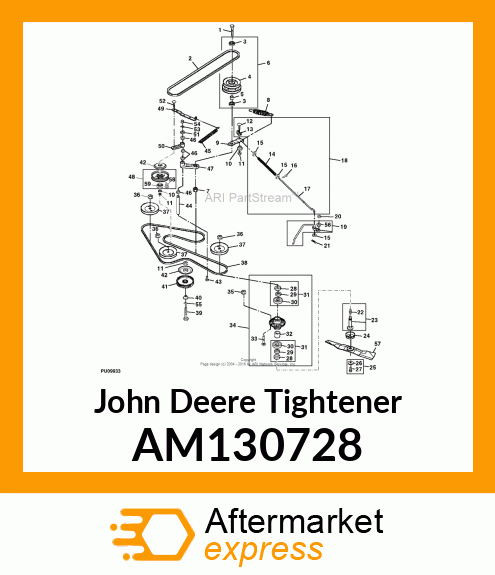 TENSIONER, ASSEMBLED 48C DECK SERV AM130728