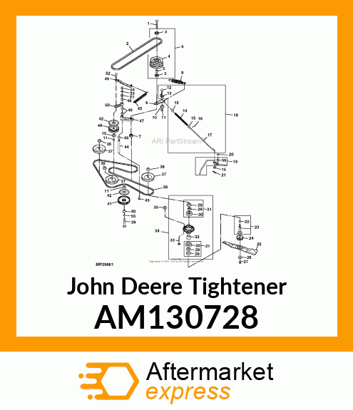 TENSIONER, ASSEMBLED 48C DECK SERV AM130728