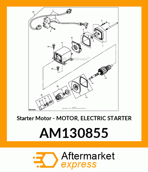 Starter Motor - MOTOR, ELECTRIC STARTER AM130855