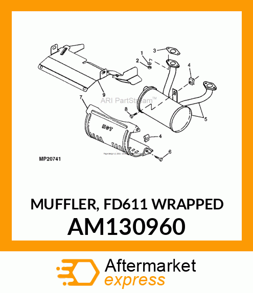 MUFFLER, FD611 WRAPPED AM130960