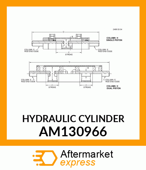 HYDRAULIC CYLINDER, CYLINDER, STEER AM130966