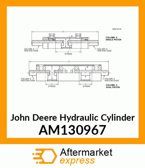 HYDRAULIC CYLINDER, CYLINDER, STEER AM130967