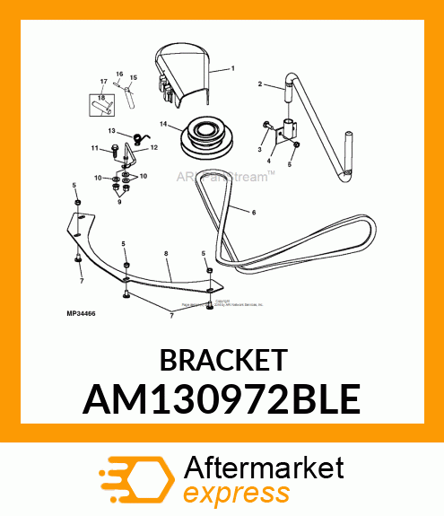 POWERFLOW, FRONT MOUNTING BRACKET AM130972BLE