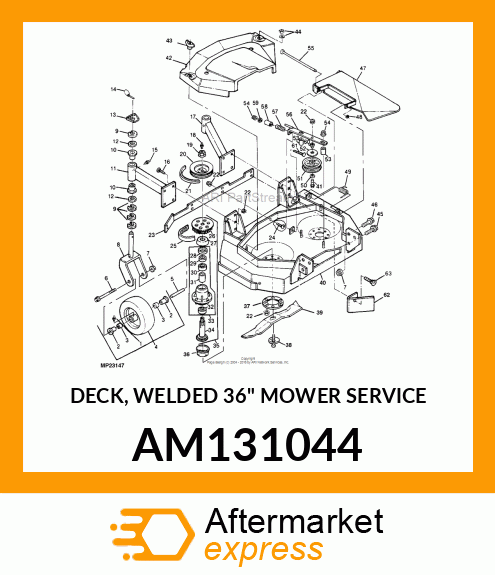 DECK, WELDED 36" MOWER SERVICE AM131044