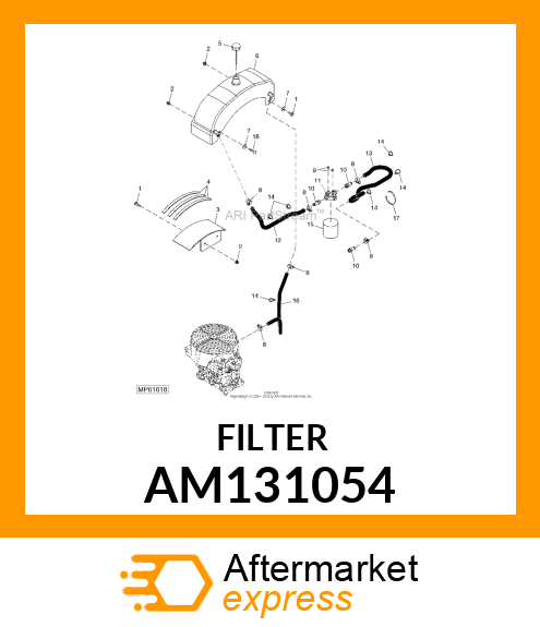 FILTER, OIL 10 MICRON AM131054