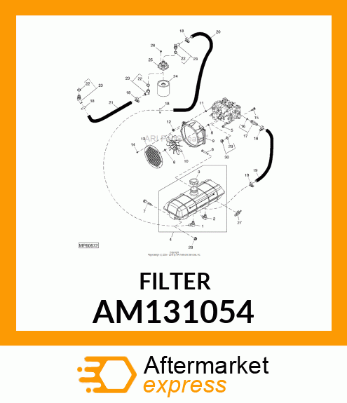 FILTER, OIL 10 MICRON AM131054