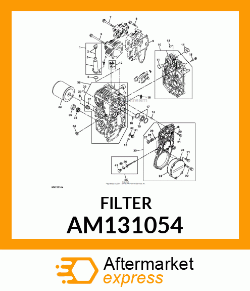 FILTER, OIL 10 MICRON AM131054