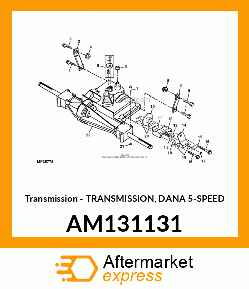 Transmission - TRANSMISSION, DANA 5-SPEED AM131131