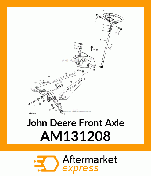 FRONT AXLE, AXLE, WELDED FRONT AM131208