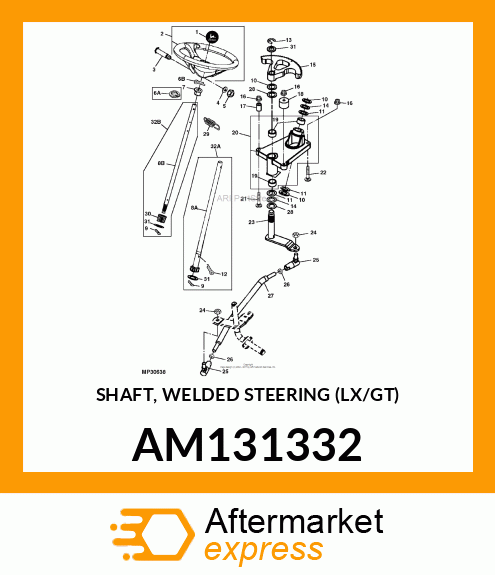 SHAFT, WELDED STEERING (LX/GT) AM131332