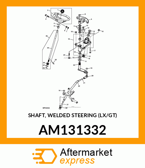 SHAFT, WELDED STEERING (LX/GT) AM131332