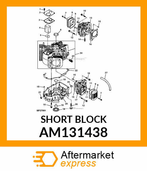SHORT BLOCK ASSEMBLY AM131438