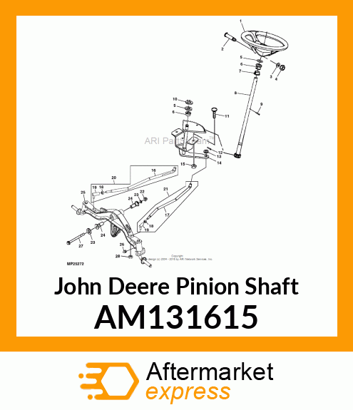 SHAFT, WELDED STEERING PINION AM131615