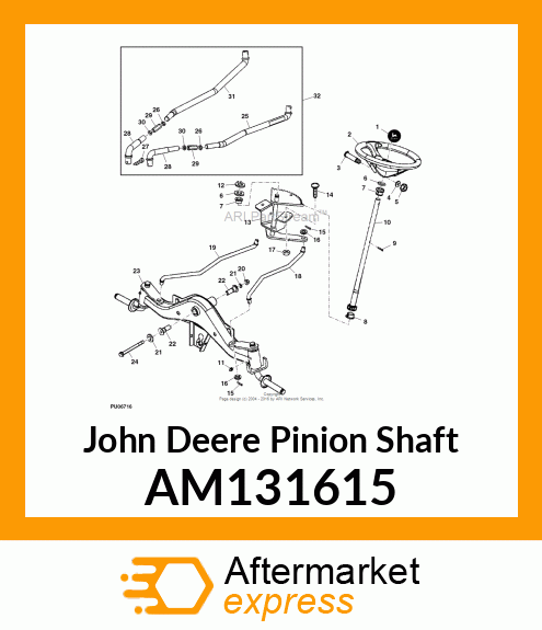 SHAFT, WELDED STEERING PINION AM131615
