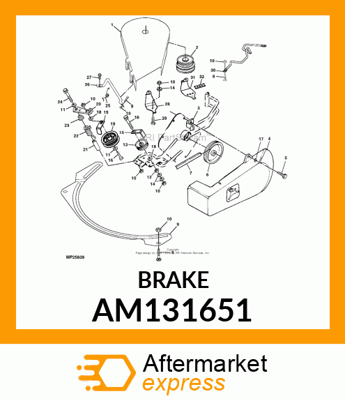 BRAKE, MOWER ASSY (48QT PF) AM131651