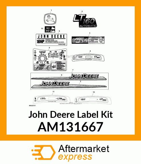 LABEL KIT, KIT, TRIMSTRIP AM131667