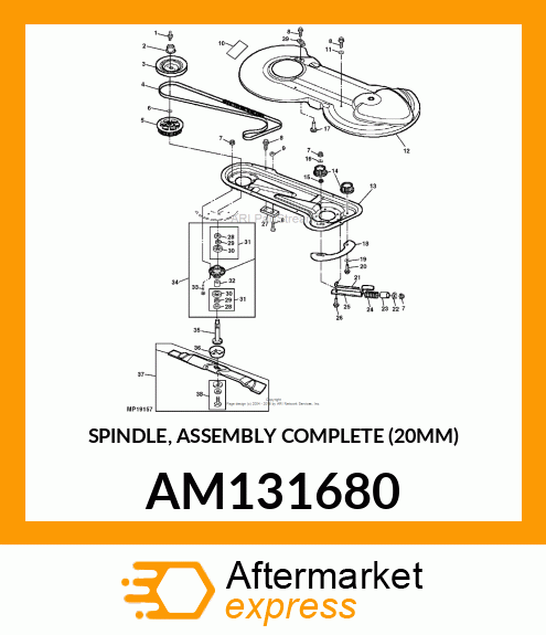 SPINDLE, ASSEMBLY COMPLETE (20MM) AM131680
