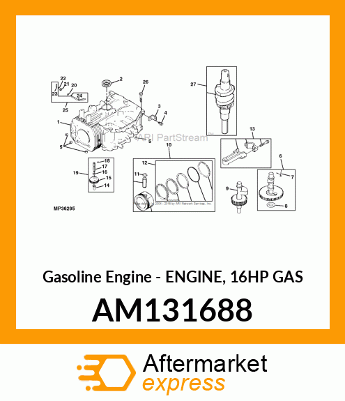 Gasoline Engine - ENGINE, 16HP GAS AM131688