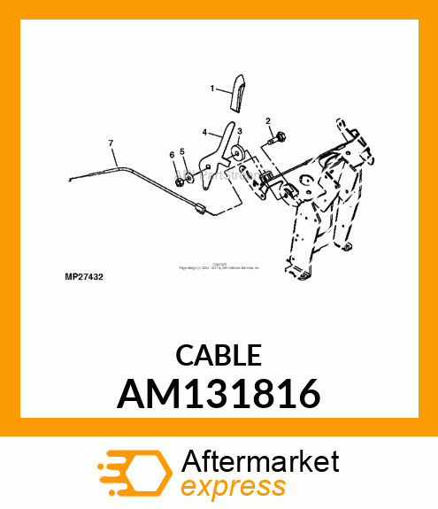 CABLE, THROTTLE amp; CHOKE (LC GAS) AM131816